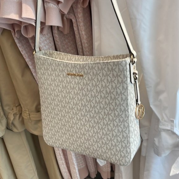 Michael Kors Jet Set Travel Large Messenger Crossbody Bag Light Cream Multi - Picture 2 of 16